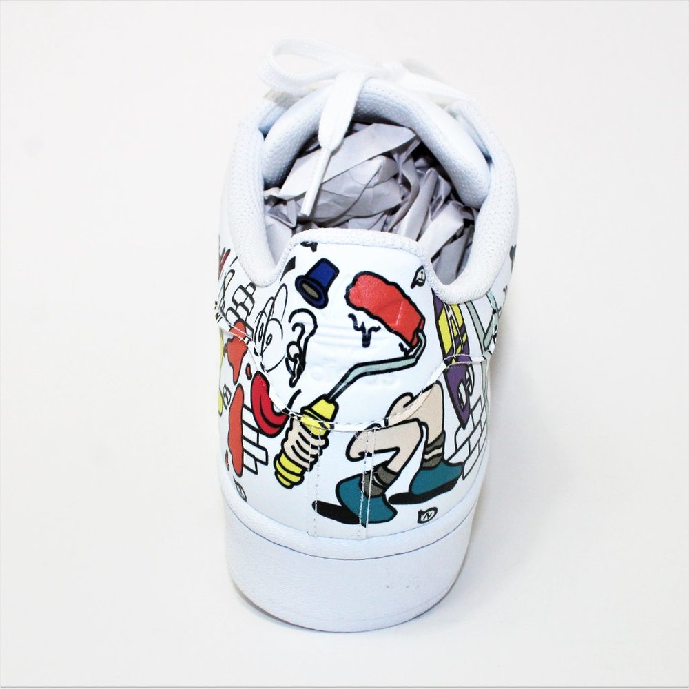 Adidas Superstar White "Painted Comic Art" Classic Shell Toe Men's 10.5 NWT! - Picture 8 of 12